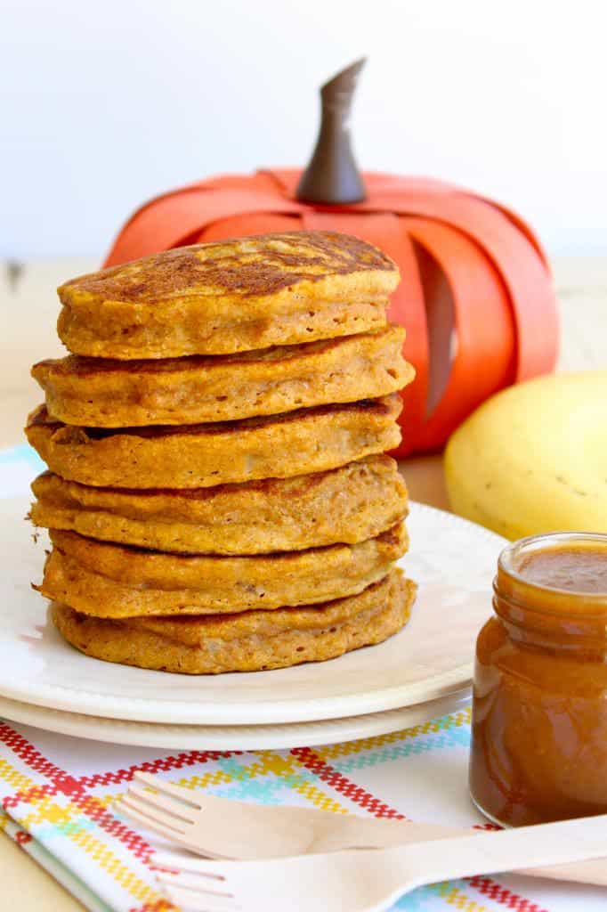 Pumpkin Banana Pancakes with Pumpkin Spice Syrup