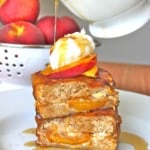 Stuffed Peach Bread French Toast by The BakerMama