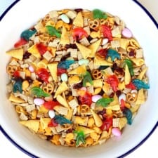 Dino-Mite Snack Mix + Book Review: We Don't Eat Our Classmates by Ryan T. Higgins - The BakerMama