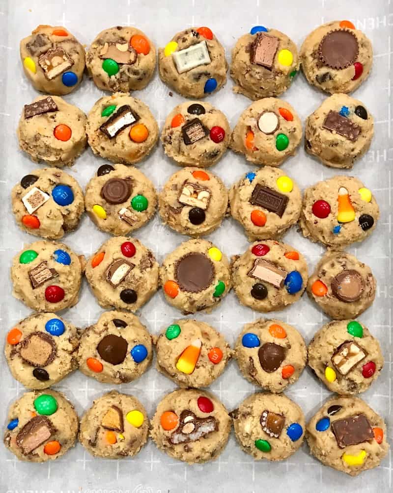 Leftover Halloween Candy Cookie Dough | The BakerMama