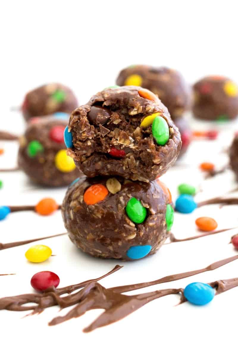 NoBake Nutella M&M Oatmeal Balls The BakerMama