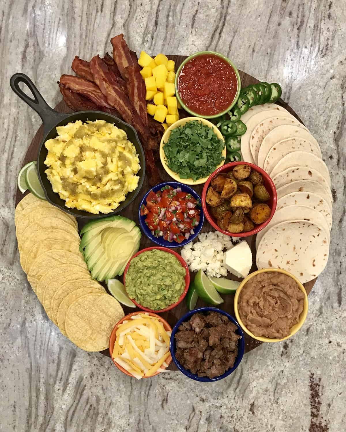 Breakfast Taco Board by The BakerMama