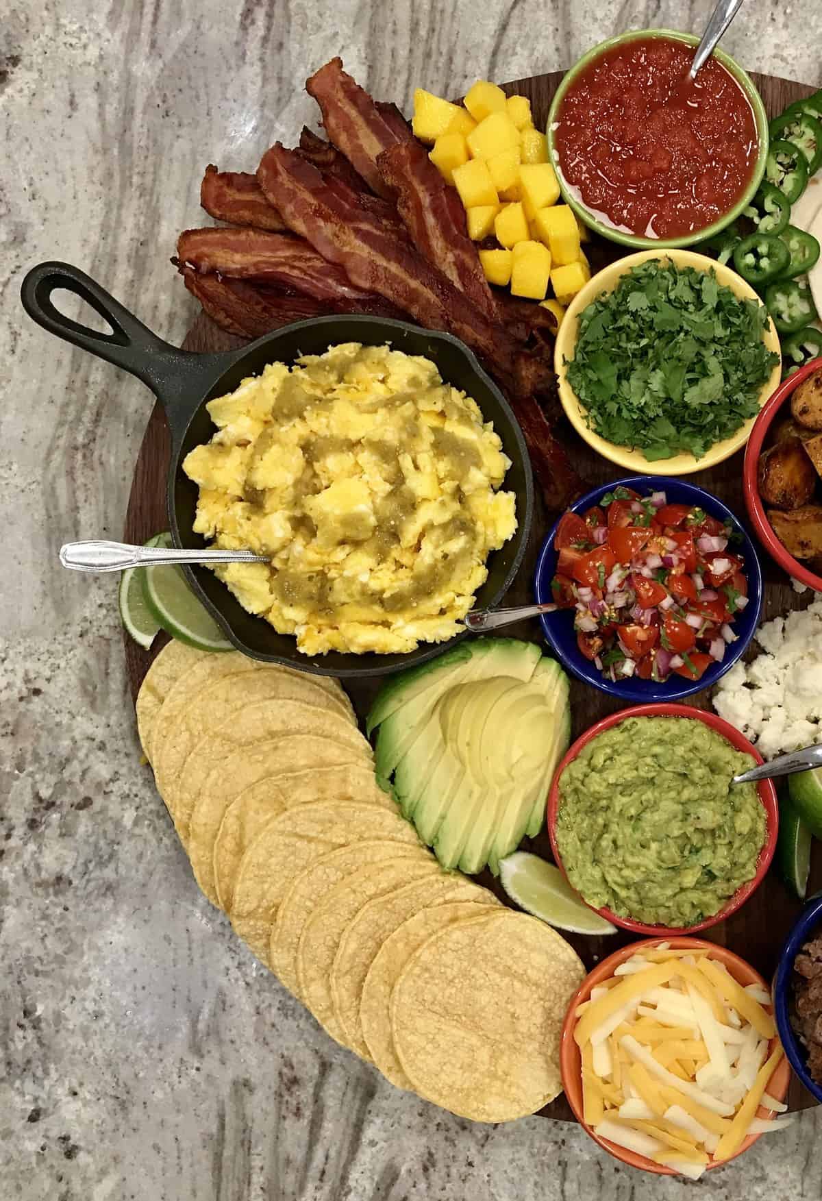 Build-Your-Own Breakfast Taco Board - The BakerMama