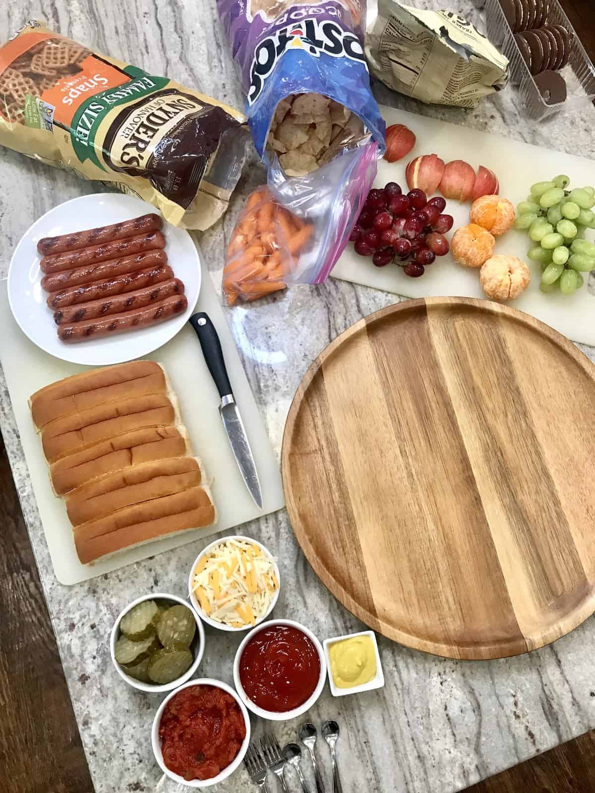 How To Make A Hot Dog Board - Hot Dog Charcuterie Boards