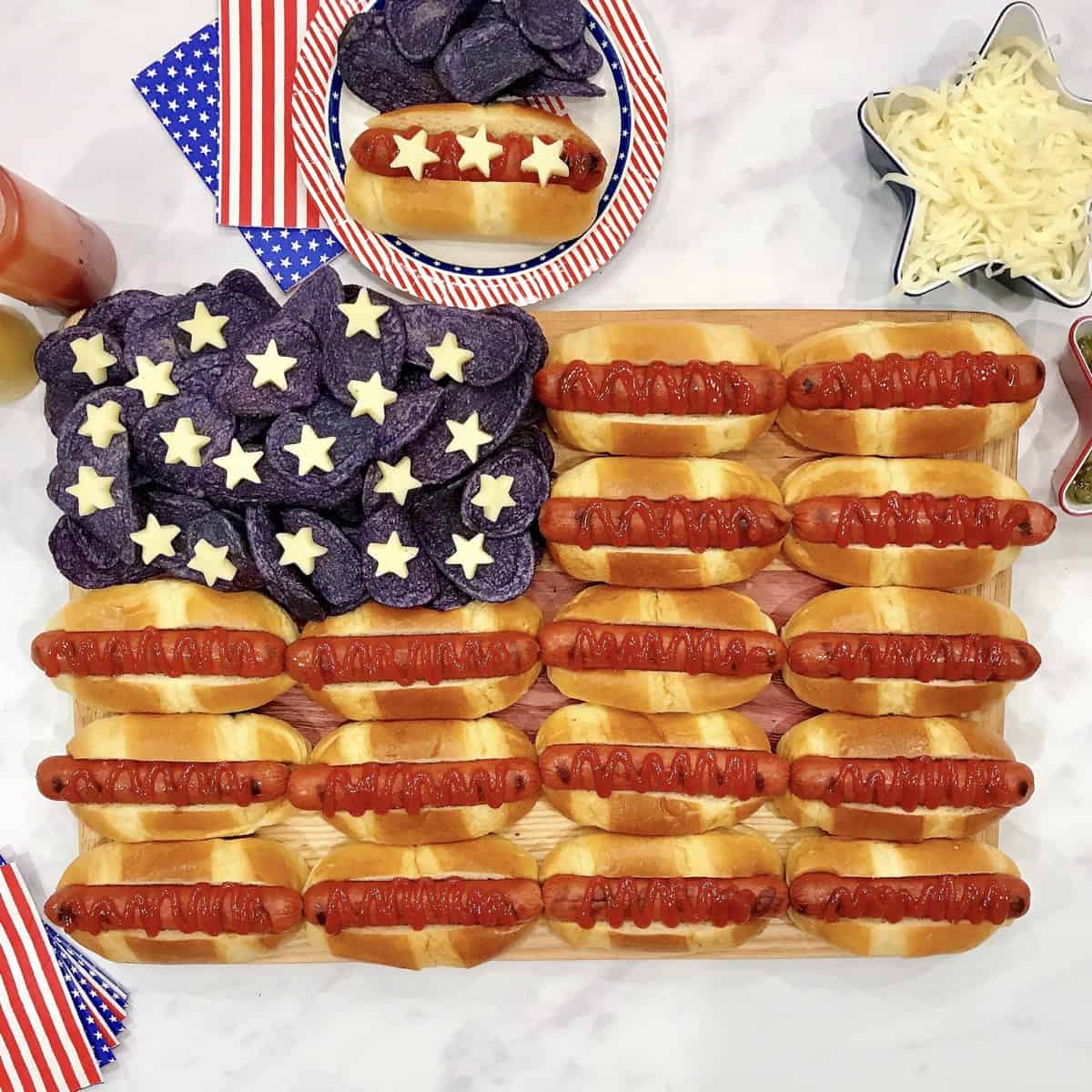 American Flag Hot Dog Board - The BakerMama