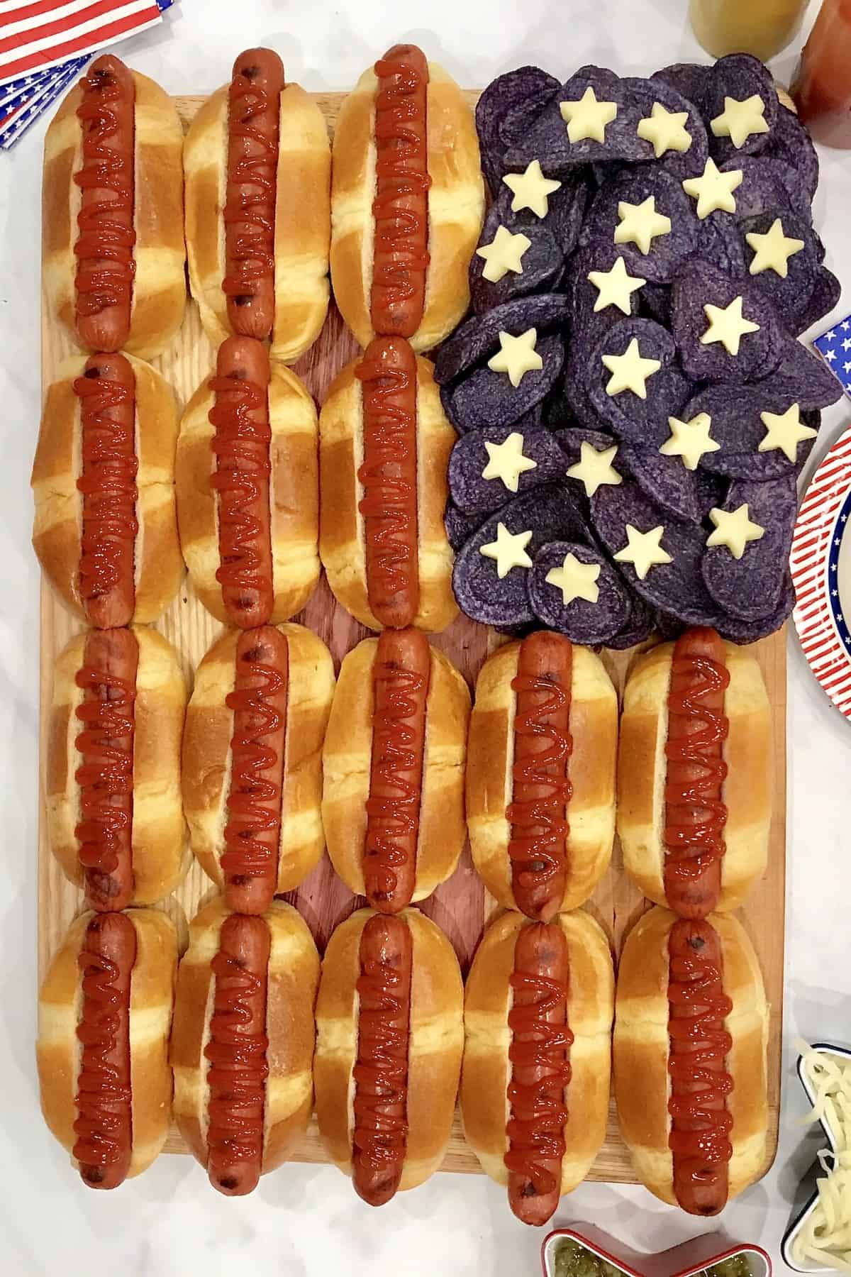 American Flag Hot Dog Board