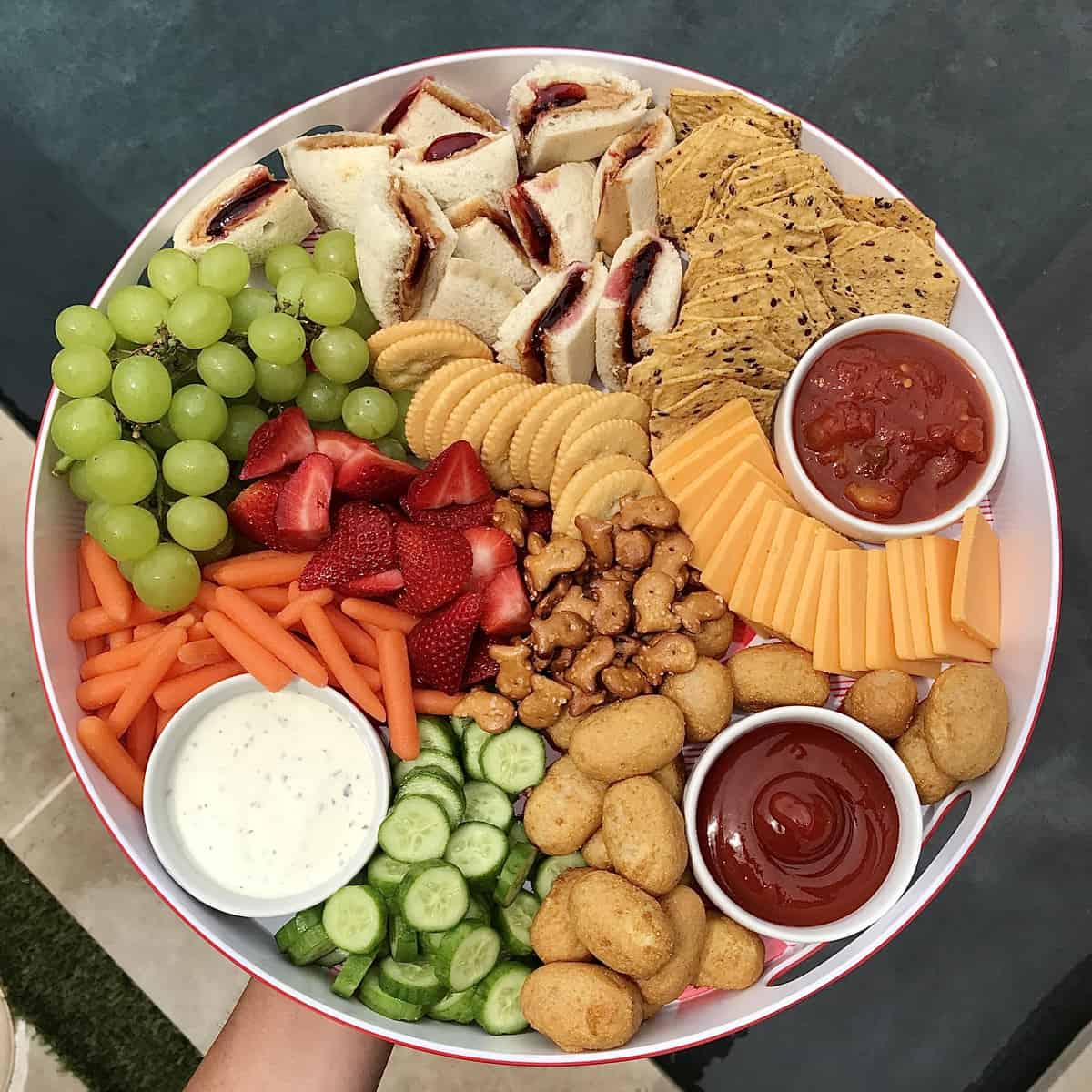 PB&J and Mini Corndog Snack Tray by The BakerMama