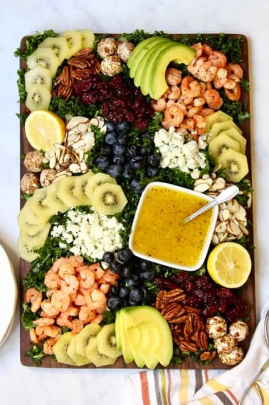 Kale + SunGold Kiwifruit Salad Board by The BakerMama