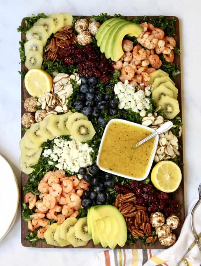 Kale + SunGold Kiwifruit Salad Board by The BakerMama