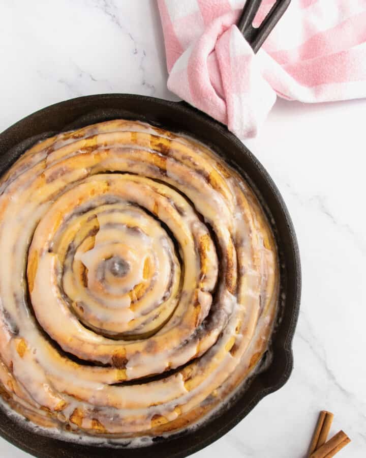 Family-Size Skillet Cinnamon Roll by The BakerMama
