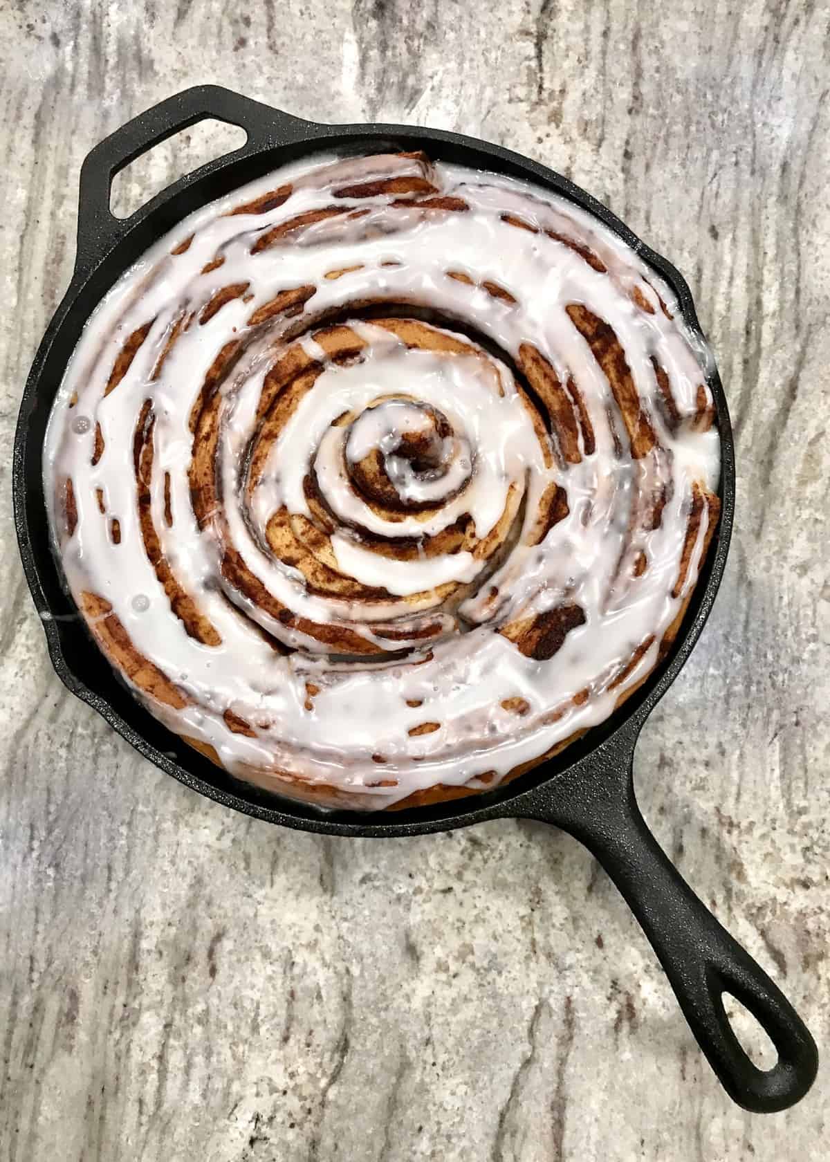 Family-Size Skillet Cinnamon Roll - The BakerMama