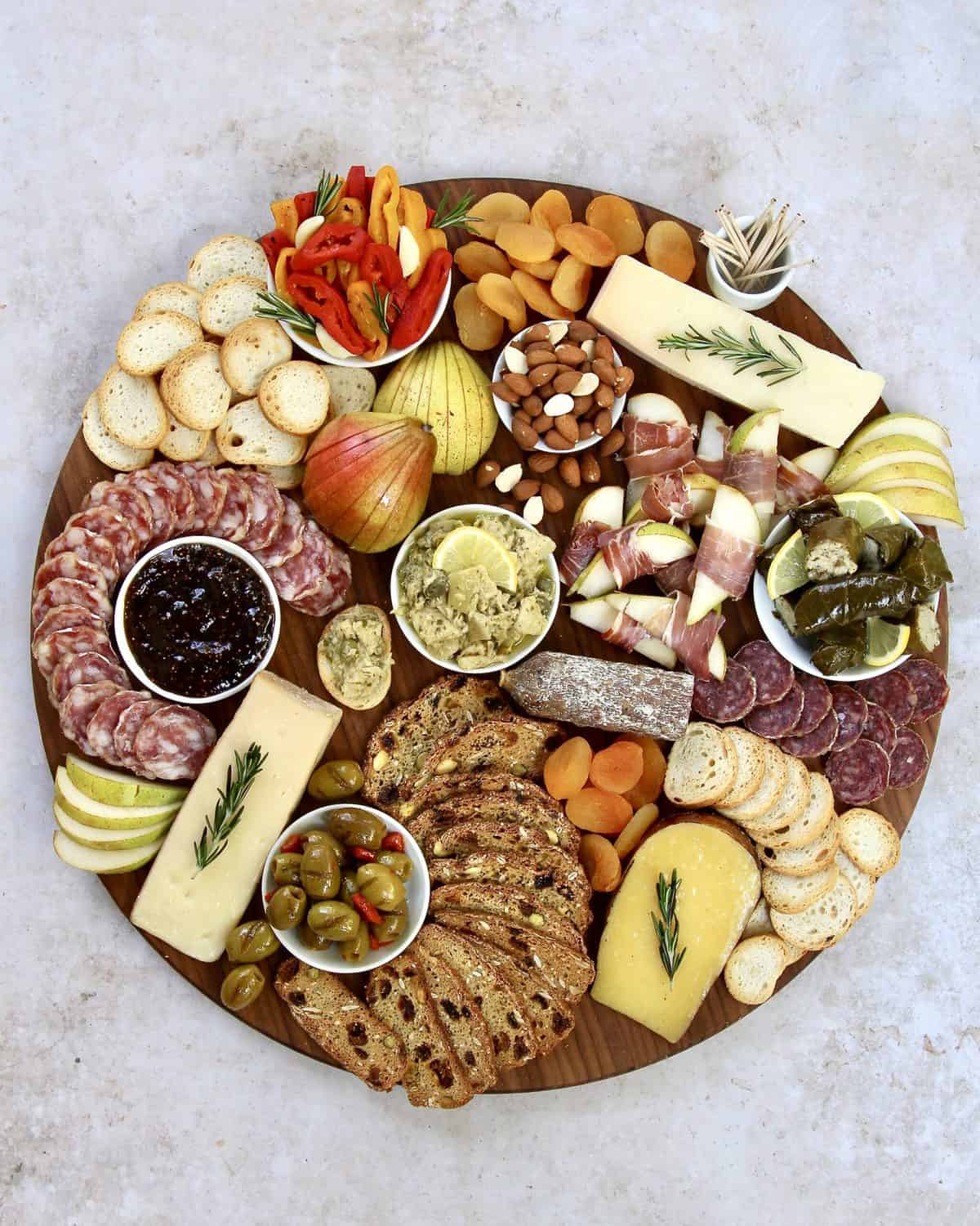 Holiday Cheese and Charcuterie Board by The BakerMama with Harry & David