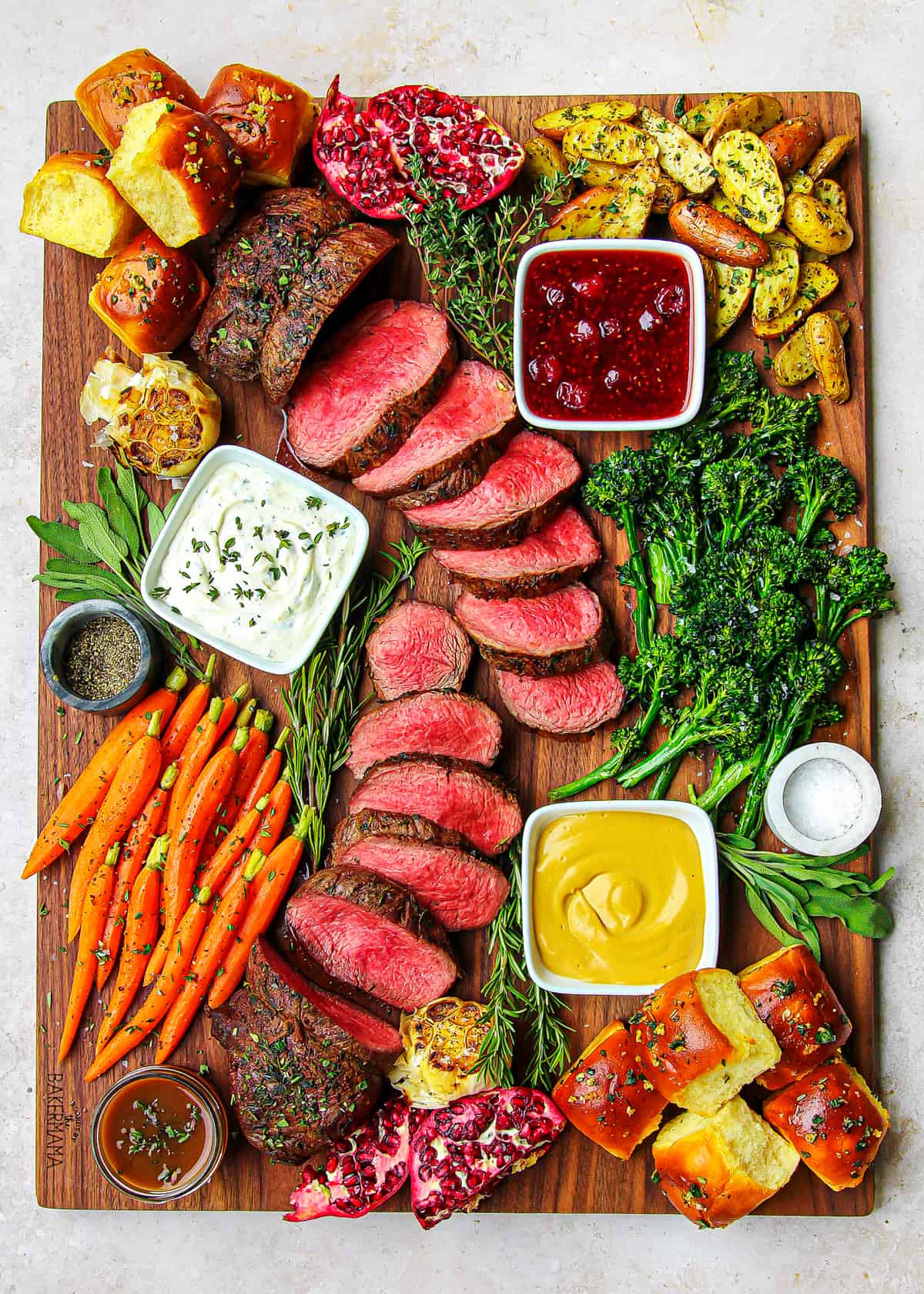 Roasted Beef Tenderloin Board - The BakerMama