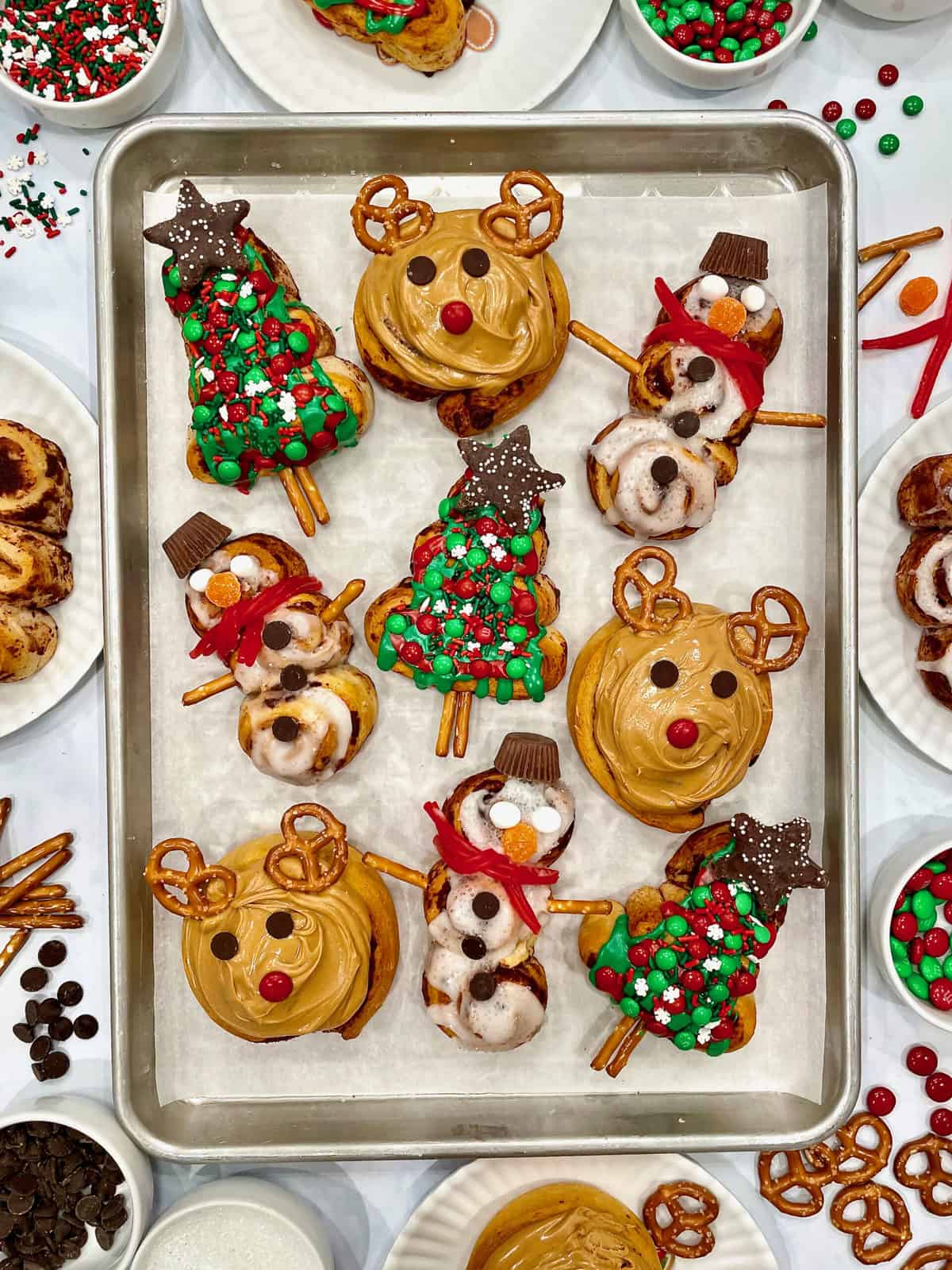 Festive Christmas-Shaped Cinnamon Rolls by The BakerMama