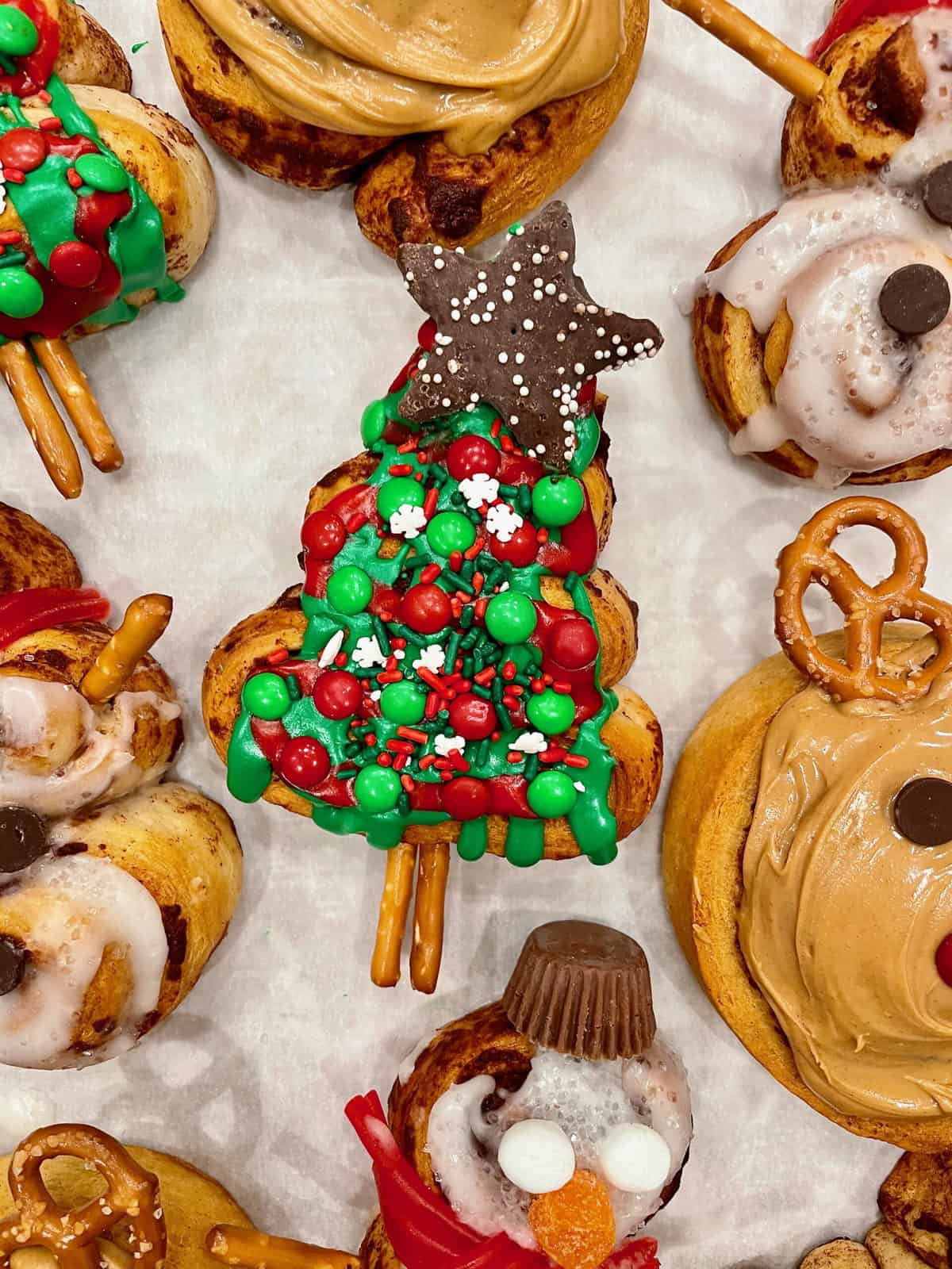 Festive Christmas-Shaped Cinnamon Rolls