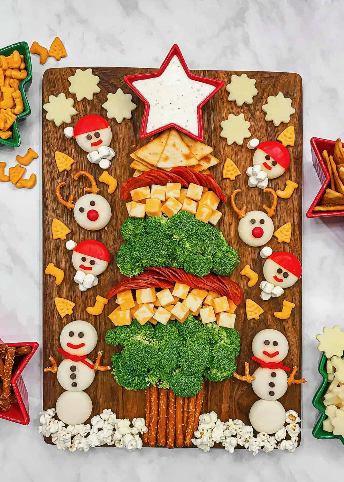 Kid's Christmas Tree Snack Board The BakerMama
