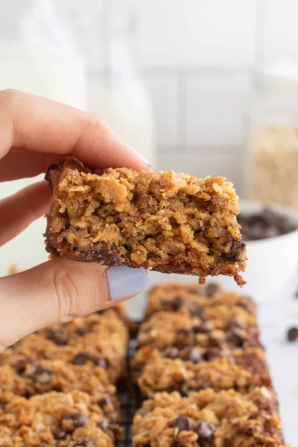 Peanut Butter Oatmeal Chocolate Chip Banana Bread Bars The BakerMama