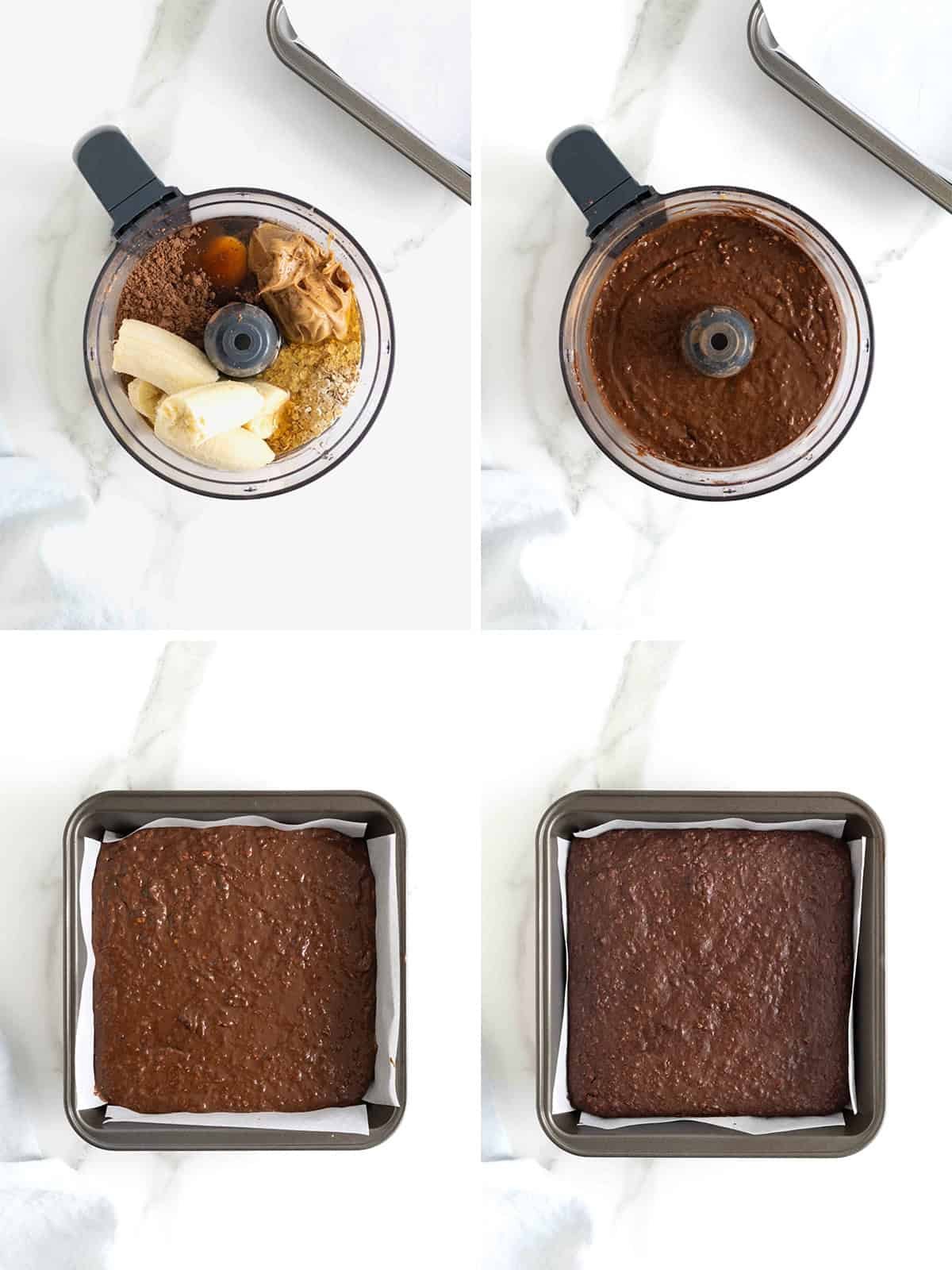 Steps to make breakfast brownies.