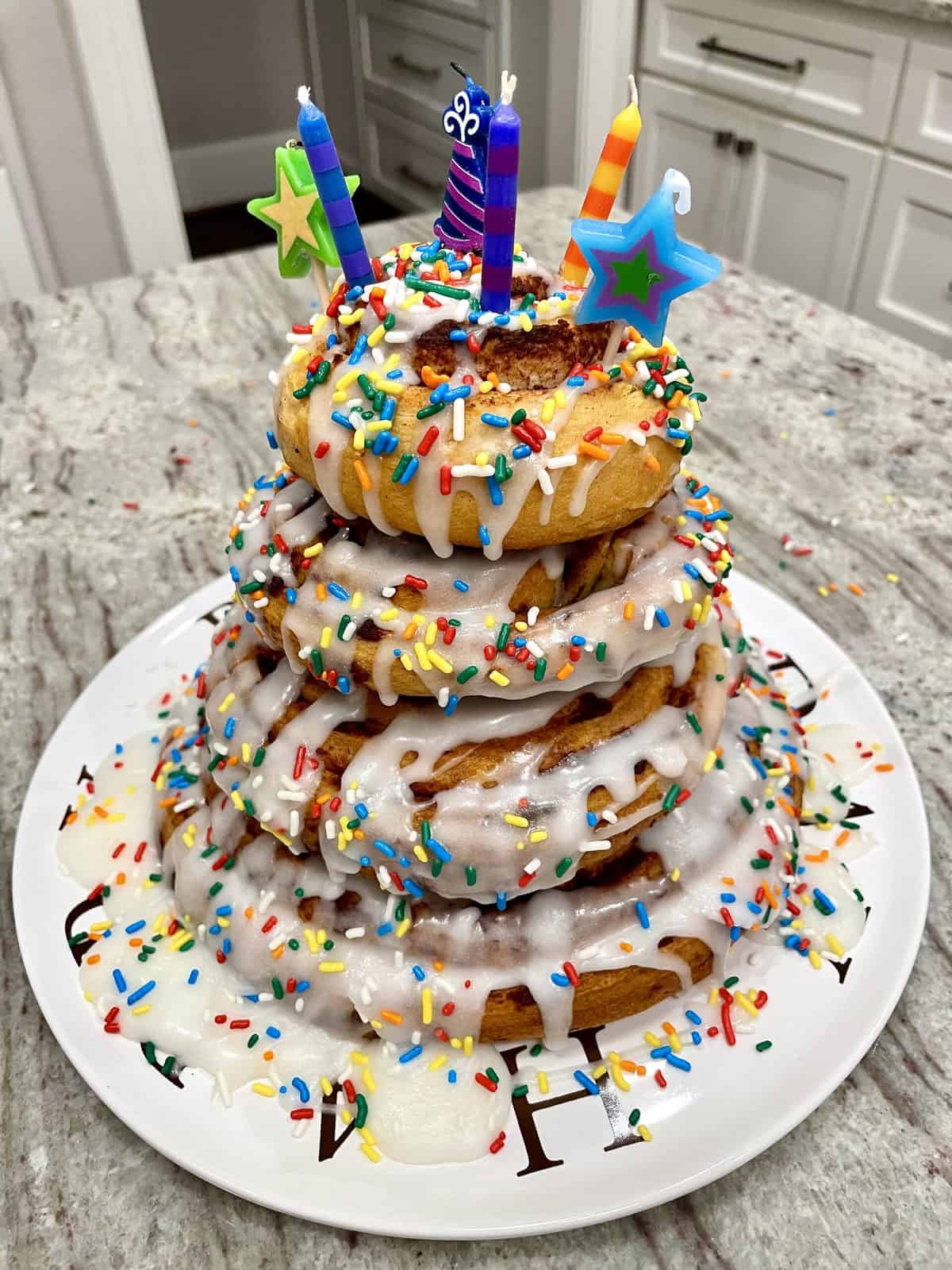 Cinnamon Roll Birthday Cake by The BakerMama