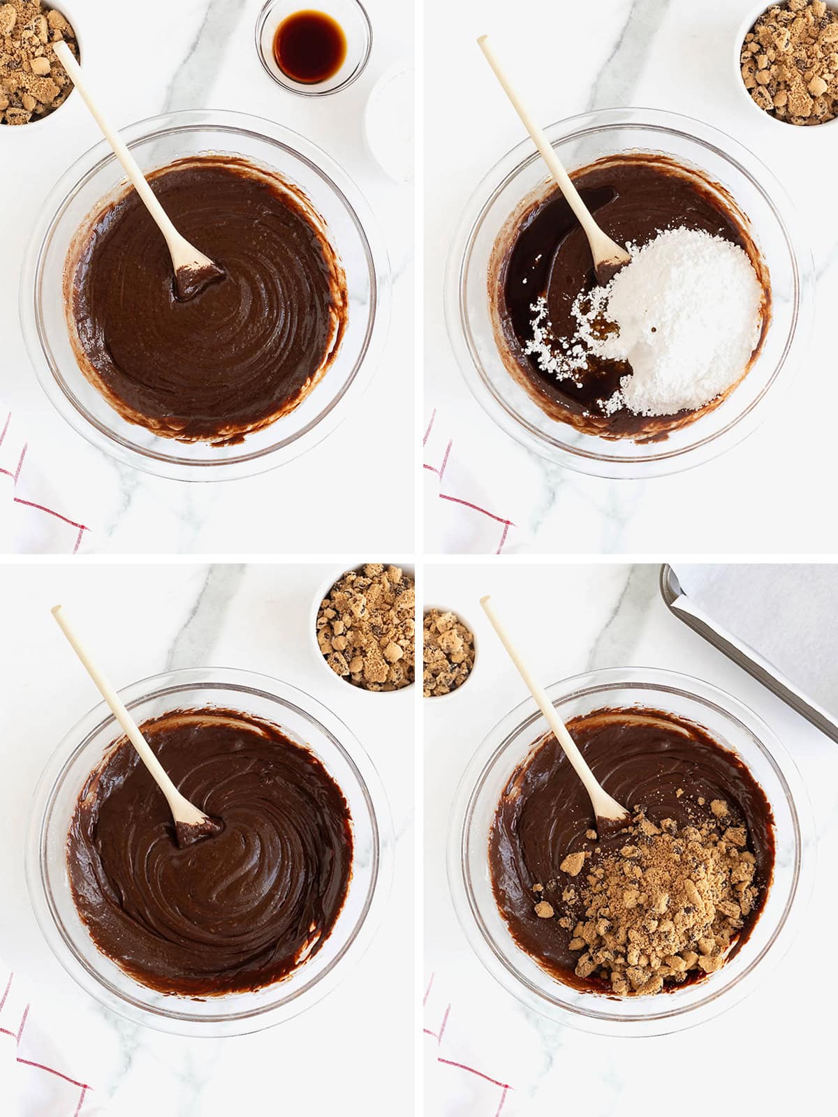 Steps to make chocolate chip cookie fudge.