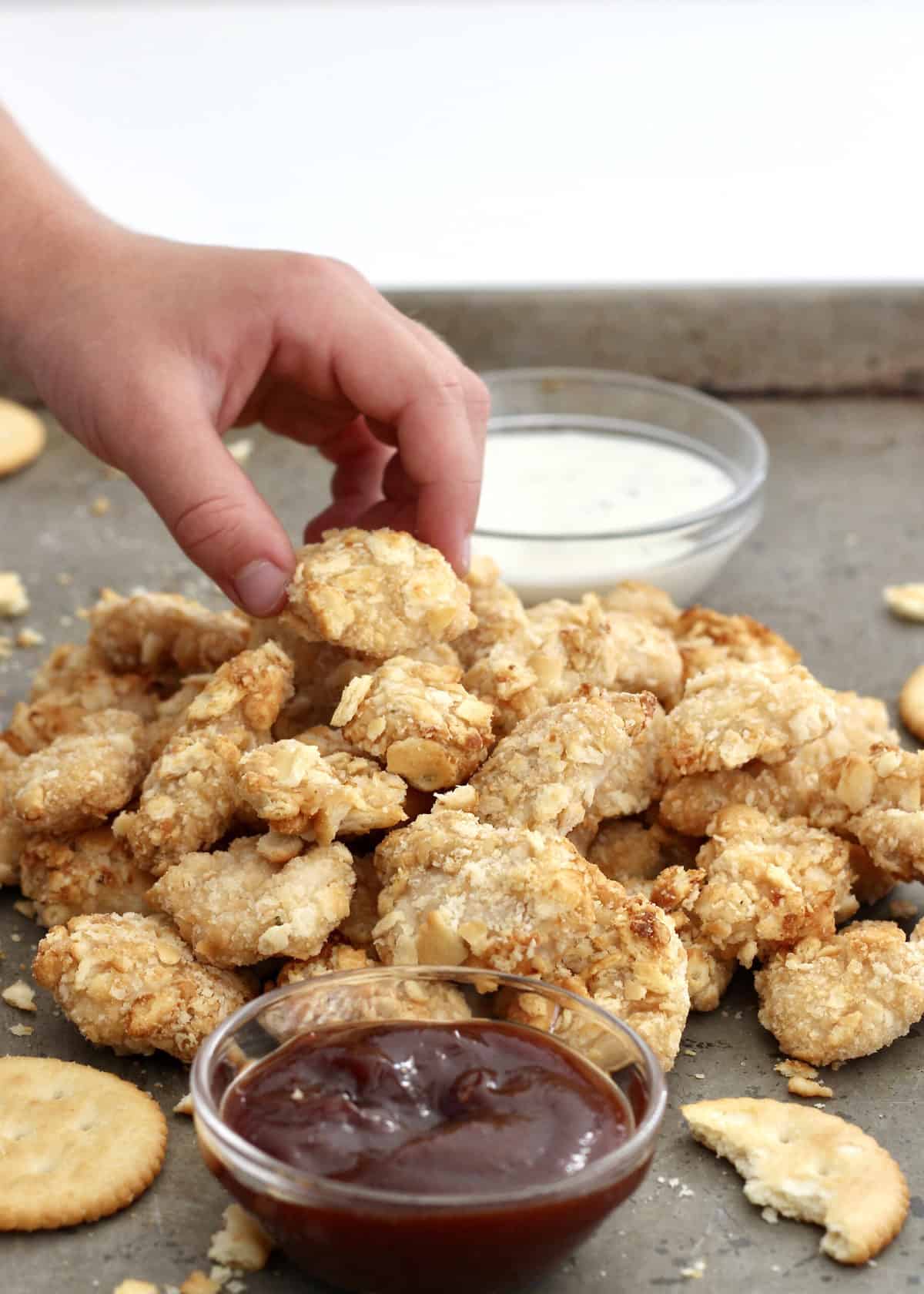 Ritzy Chicken Nuggets by The BakerMama