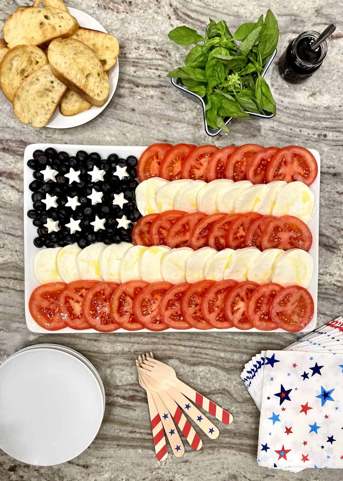 American Flag Caprese Salad by The BakerMama