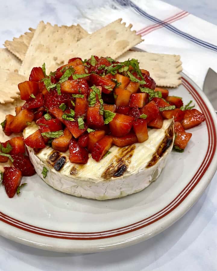 Grilled Brie with Strawberries by The BakerMama