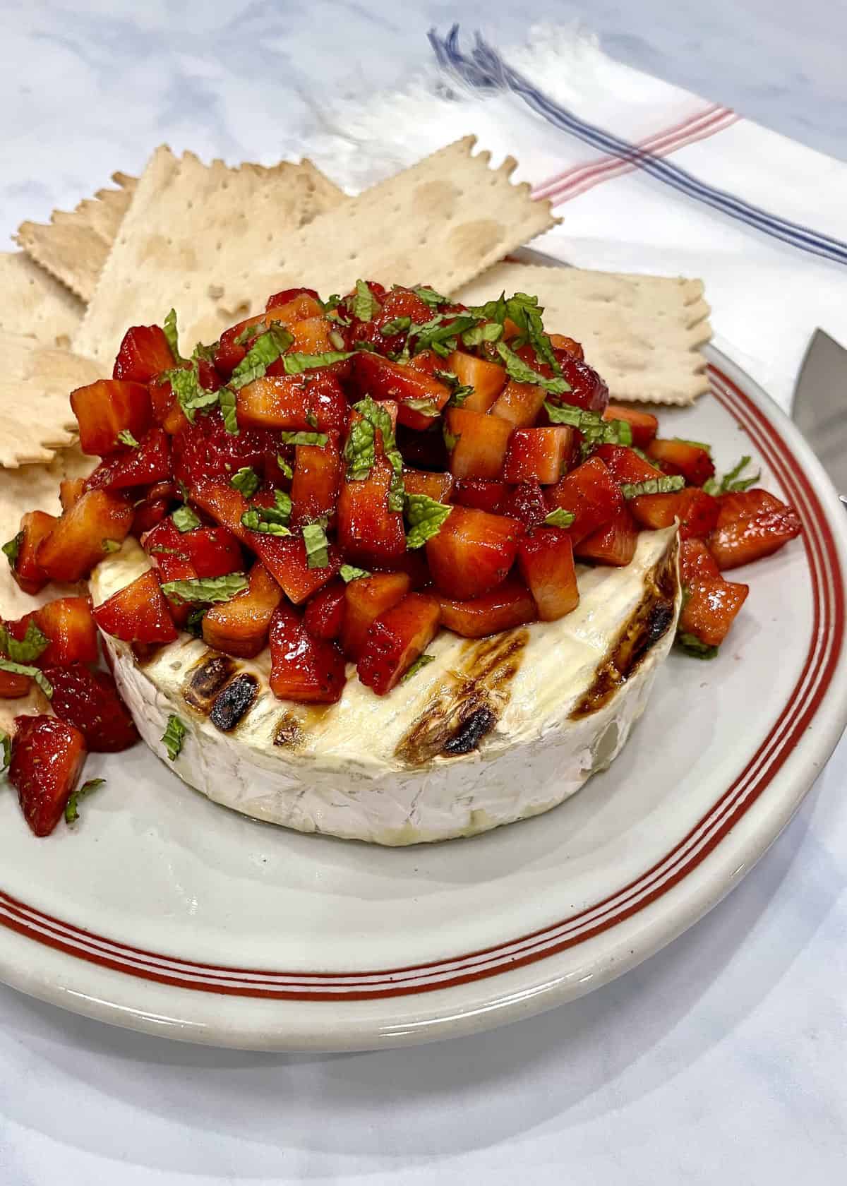 Grilled Brie with Strawberries by The BakerMama