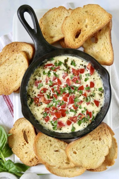 Skillet Caprese Dip by The BakerMama