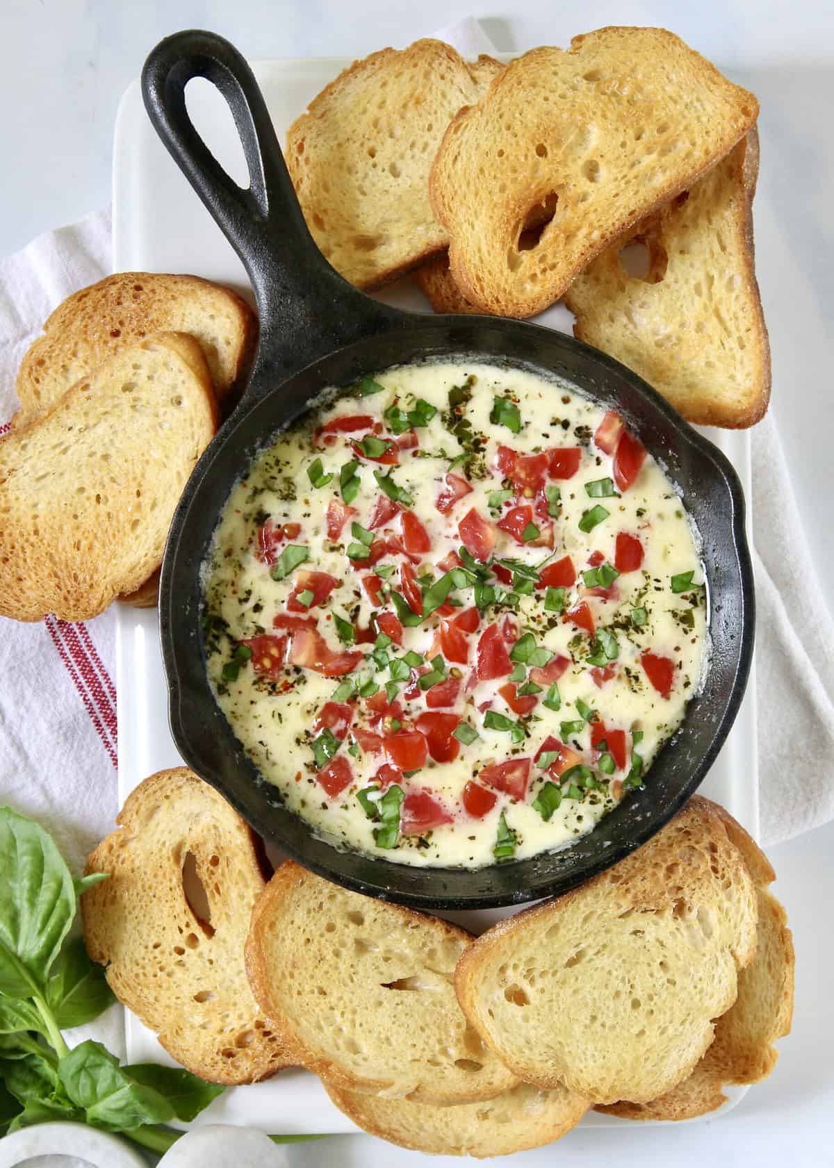 Skillet Caprese Dip by The BakerMama