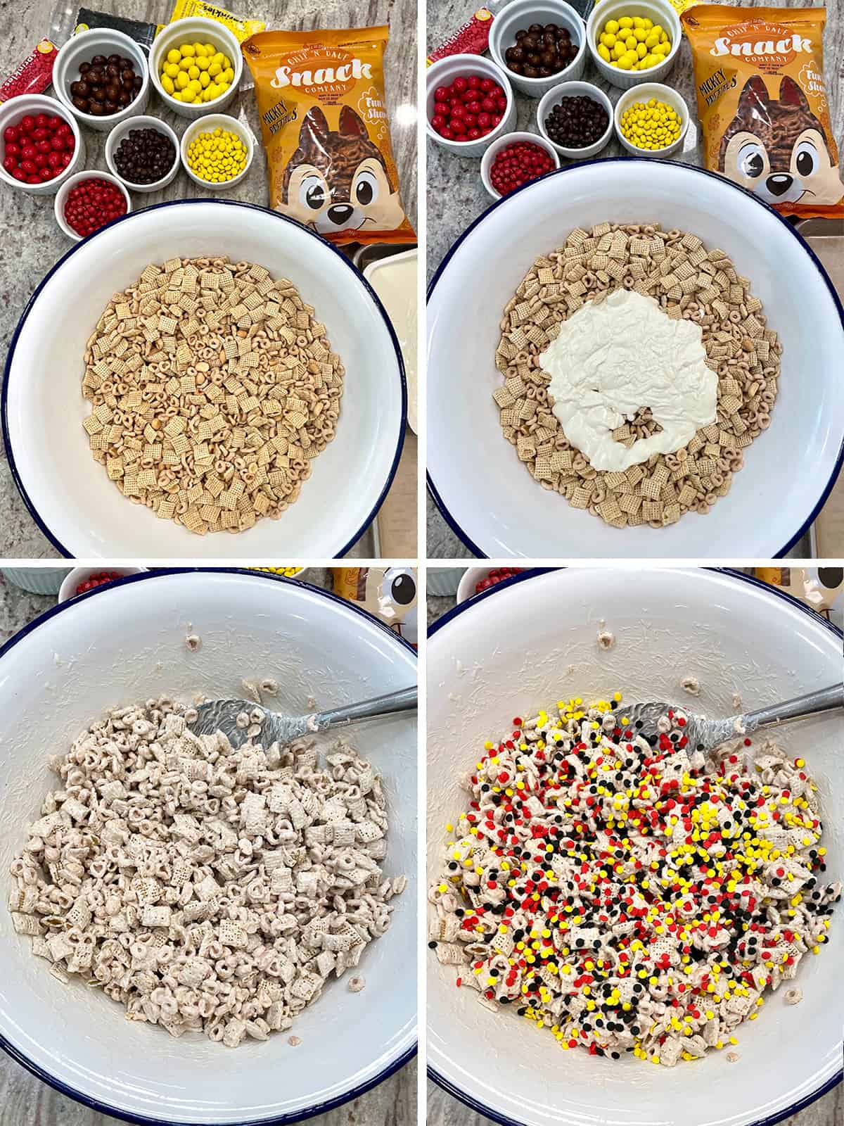 Steps to make the Mickey Mouse Lovers Snack Mix by The BakerMama
