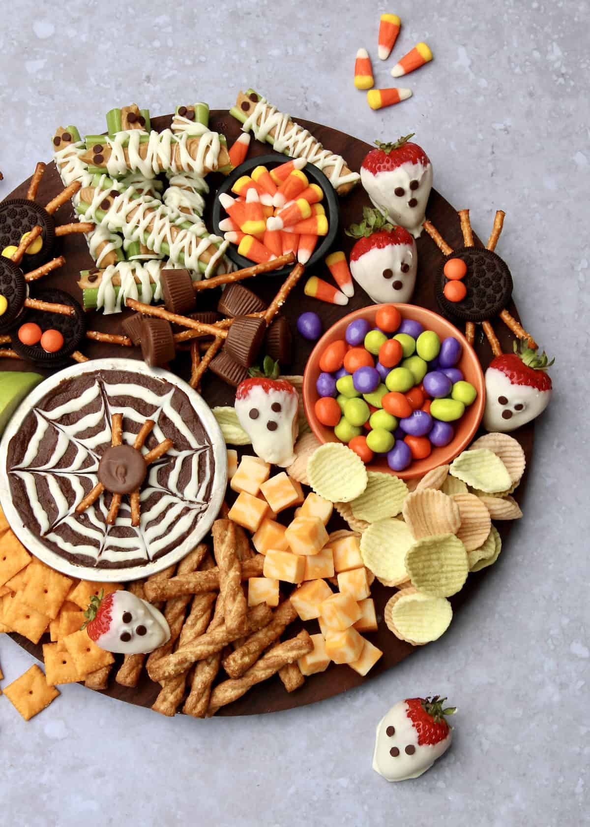 Kid-Friendly Halloween Snack Board by The BakerMama