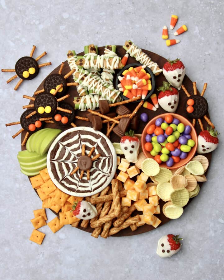 Kid-Friendly Halloween Snack Board by The BakerMama