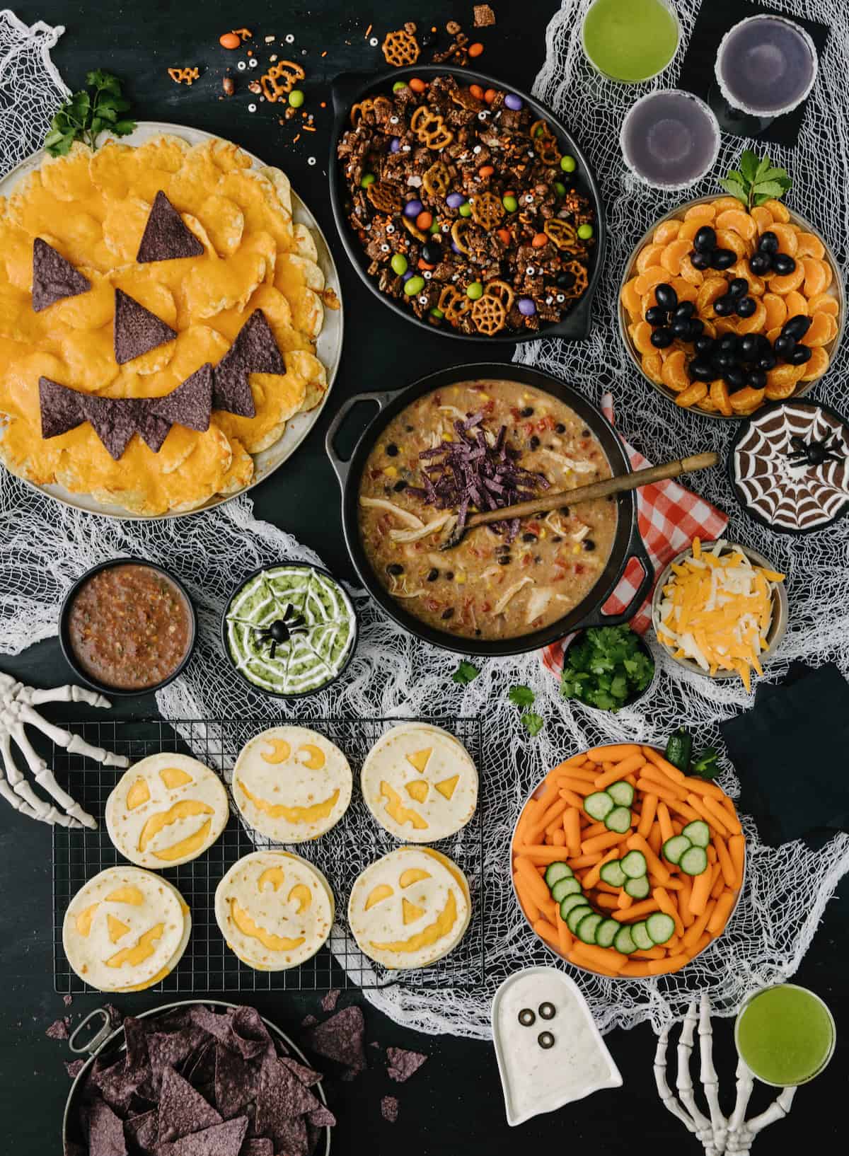 A Halloween snack spread from Spectacular Spreads by The BakerMama