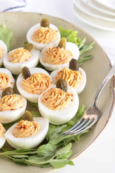 Pumpkin Spiced Deviled Eggs by The BakerMama