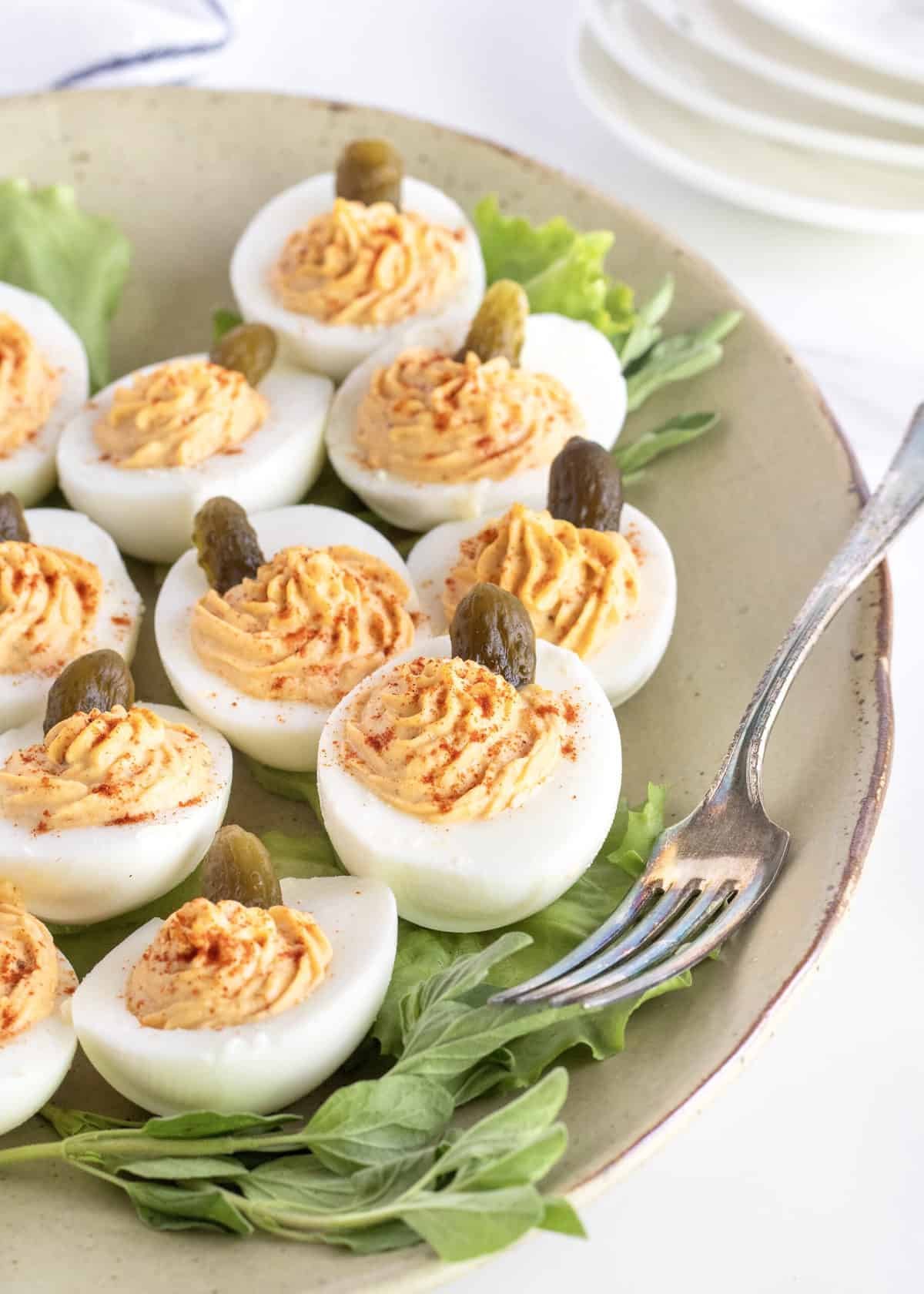 Pumpkin Spiced Deviled Eggs by The BakerMama