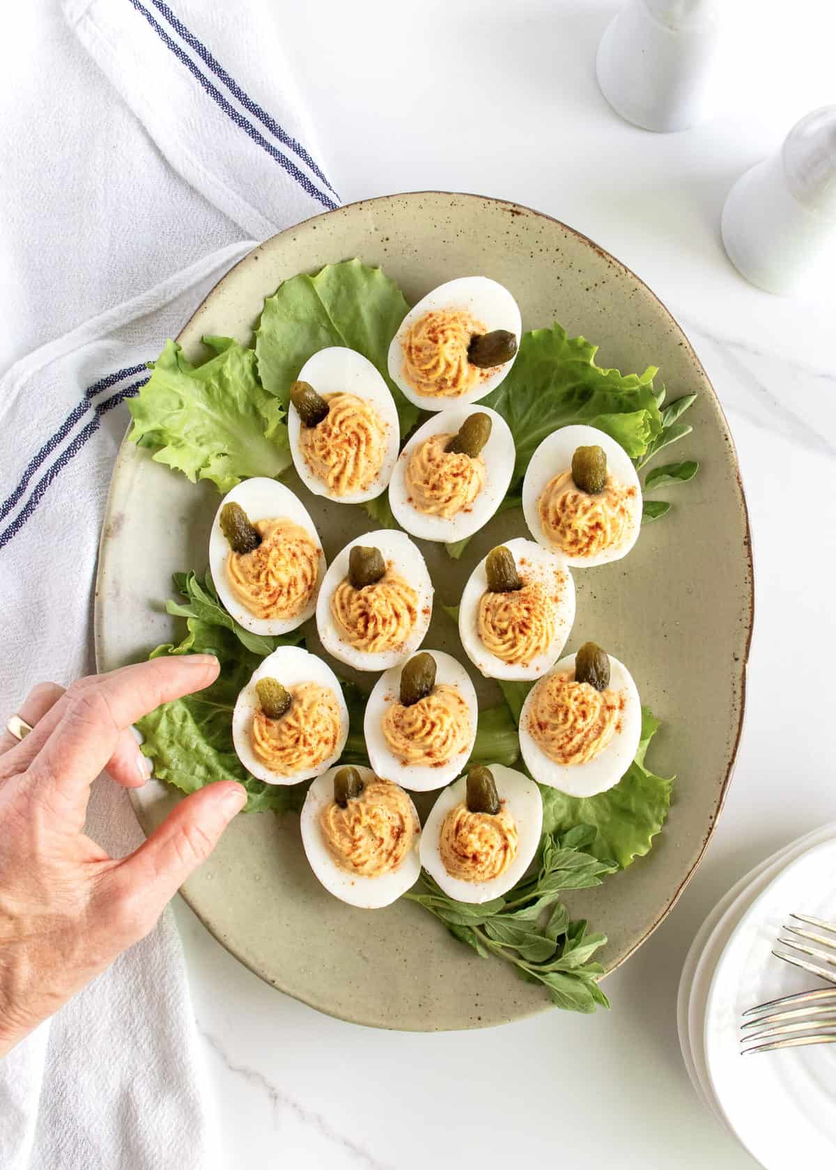 Pumpkin Spiced Deviled Eggs by The BakerMama