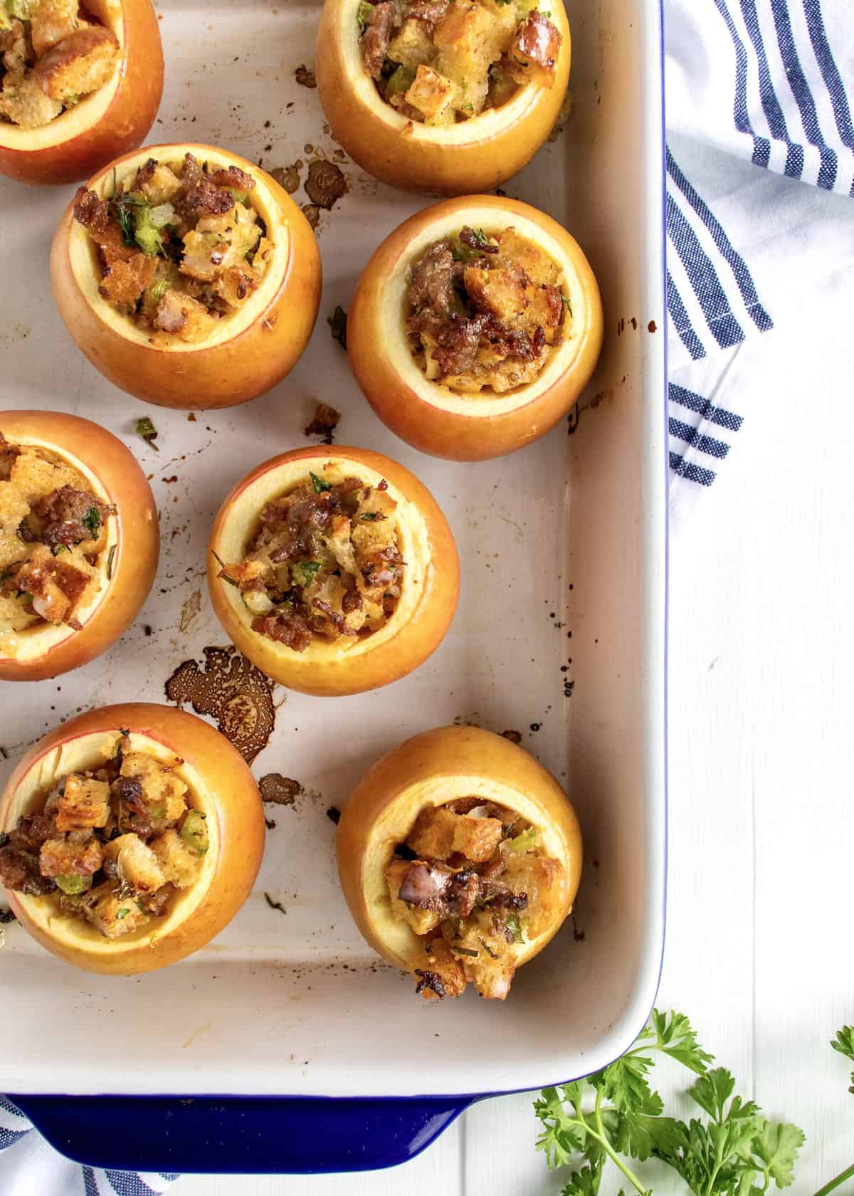 Sausage Dressing Stuffed Baked Apples by The BakerMama