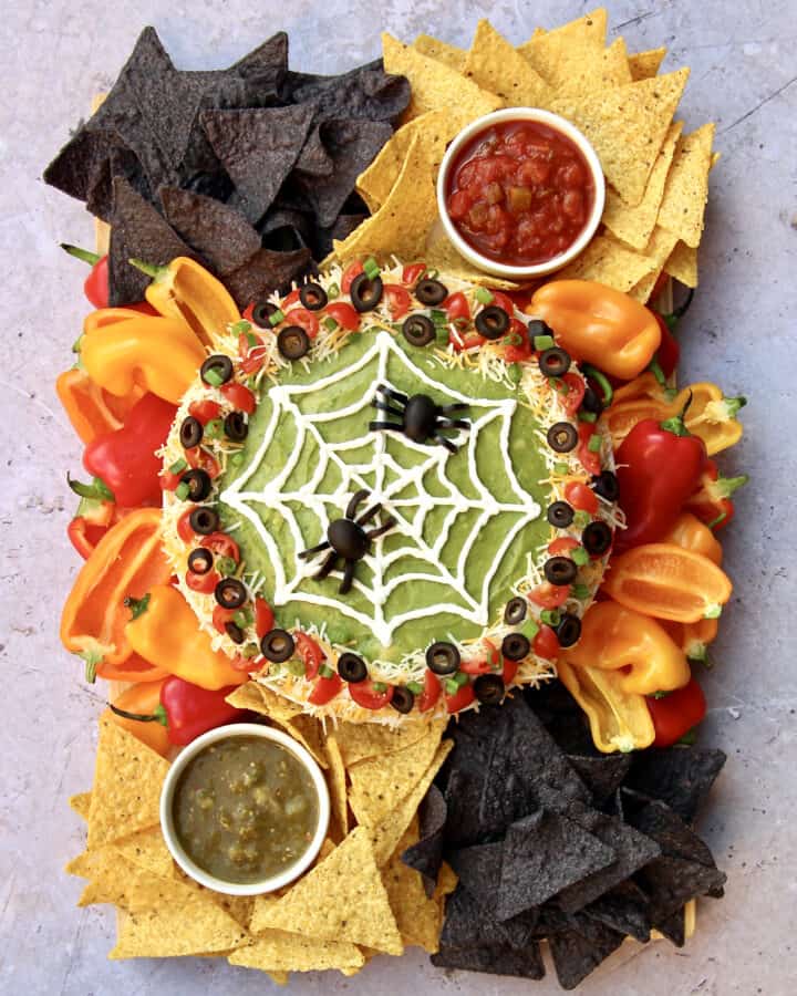 Spiderweb Seven Layer Dip by The BakerMama