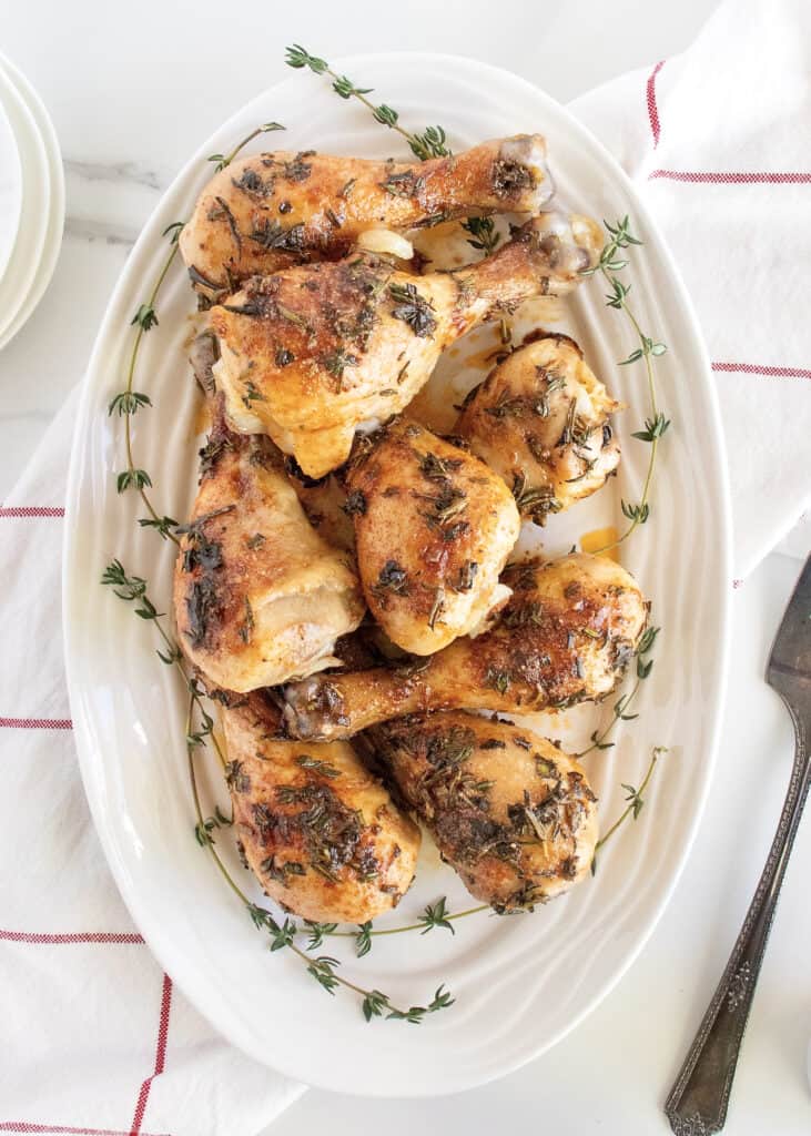 Honey Herb Roasted Chicken Drumsticks by The BakerMama