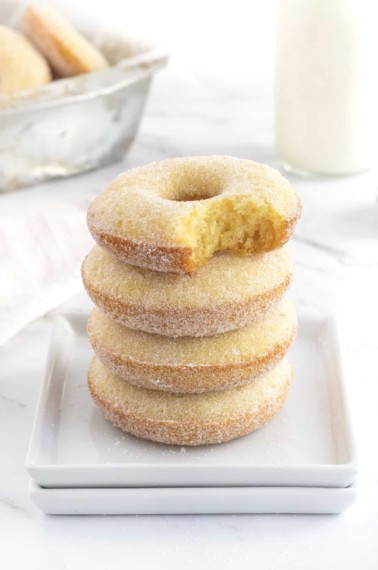Sugar Coated Baked Donuts by The BakerMama