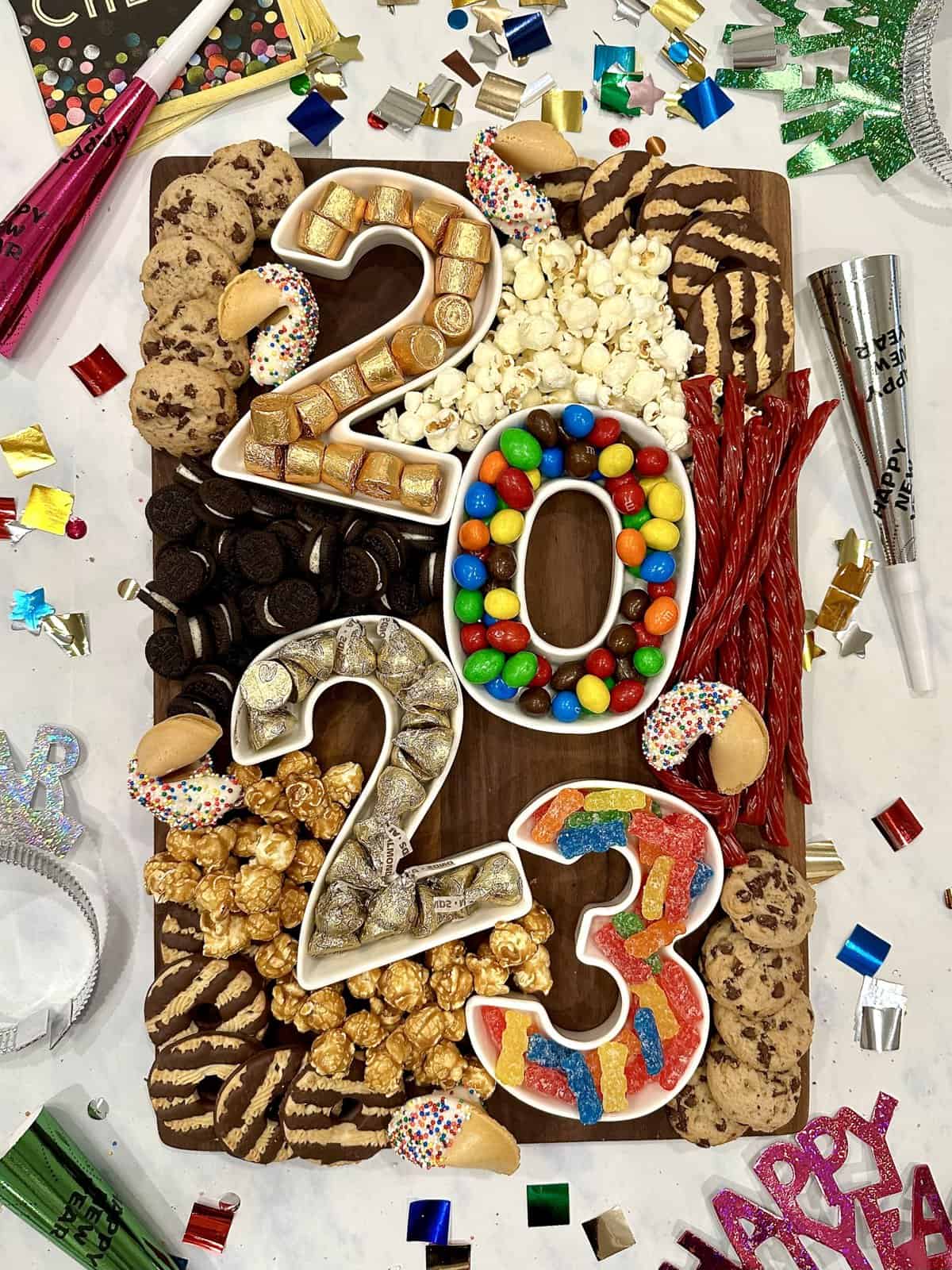 New Year's Eve 2023 Dessert Board by The BakerMama