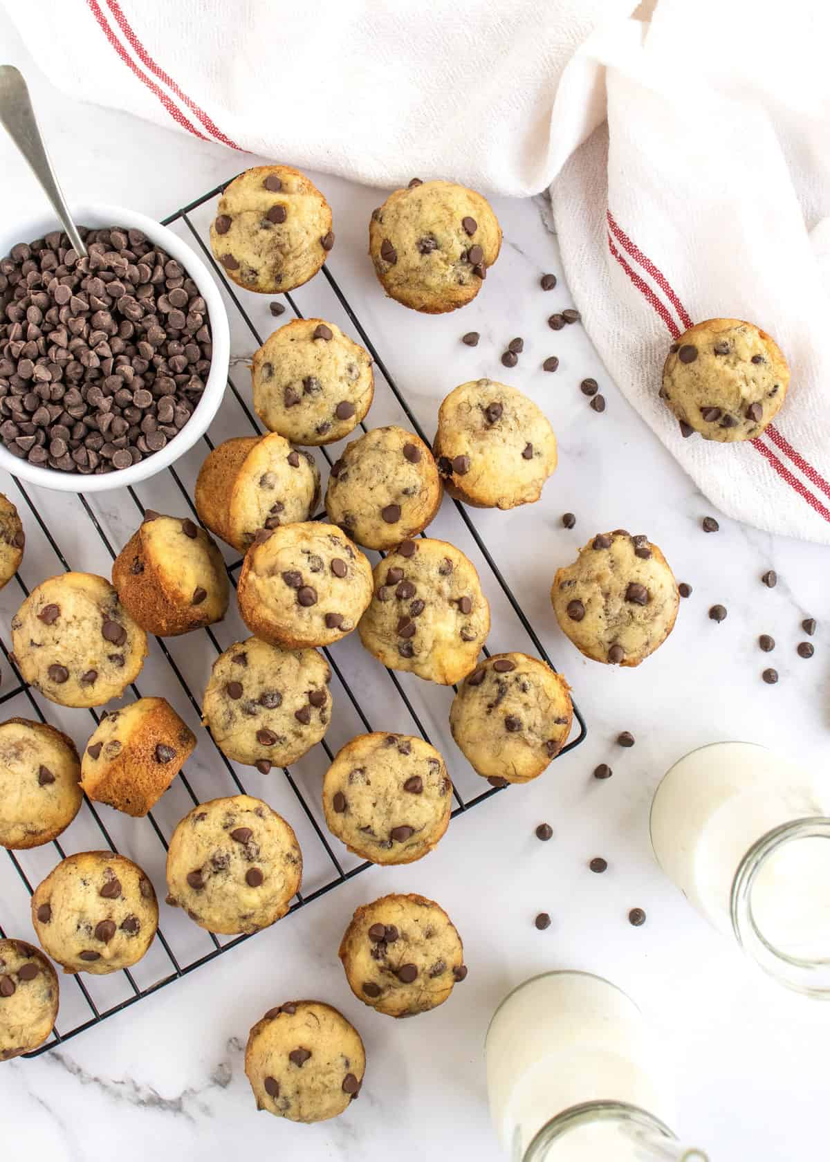 Mini Banana Chocolate Chip Muffins by The BakerMama