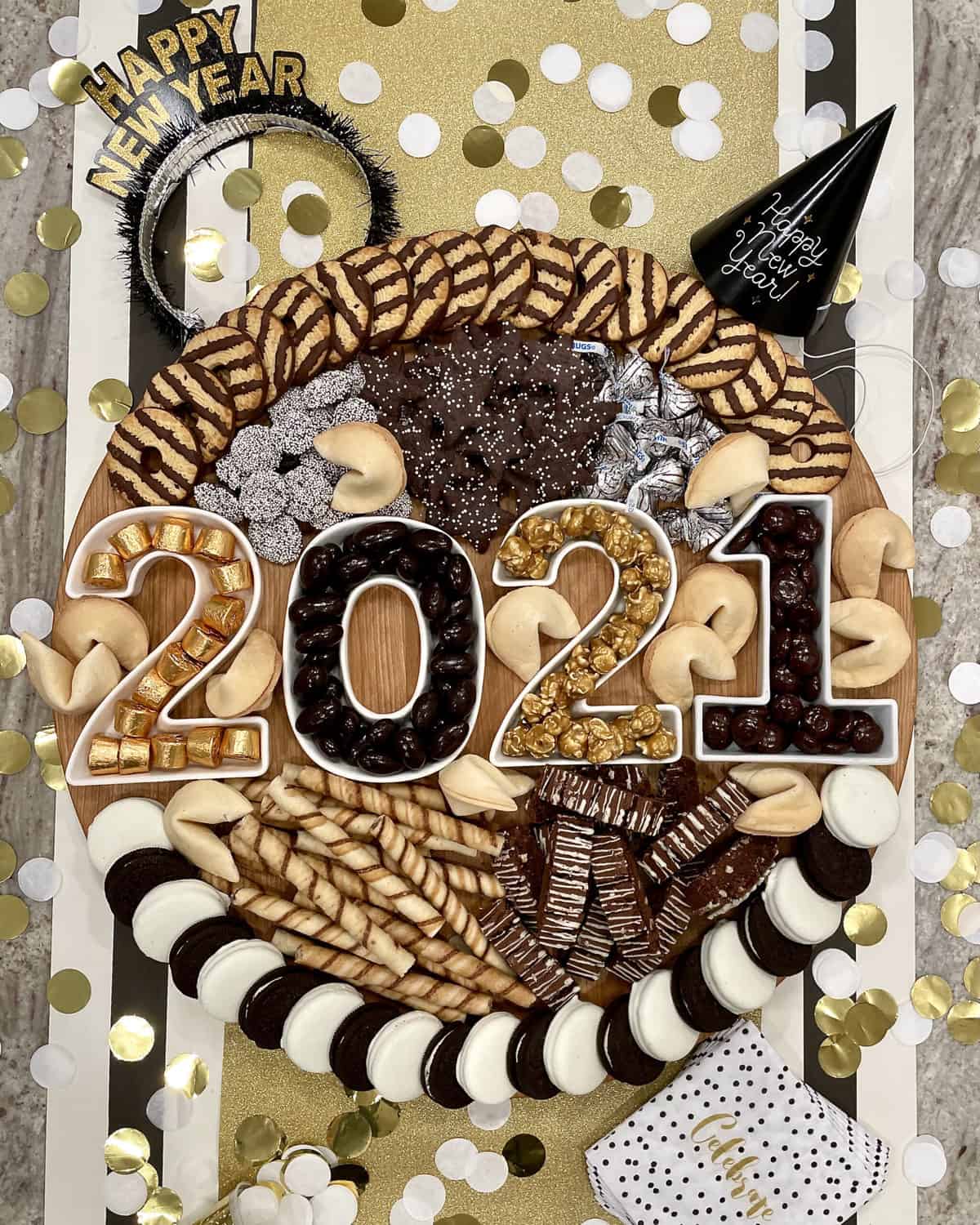 New Year's Eve Dessert Board by The BakerMama