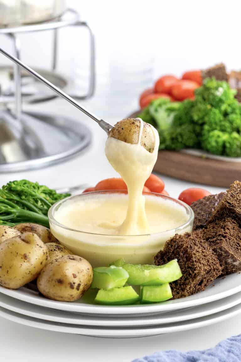 Three Cheese Fondue The BakerMama