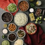 Build Your Own Burrito Bowl Spread by The BakerMama