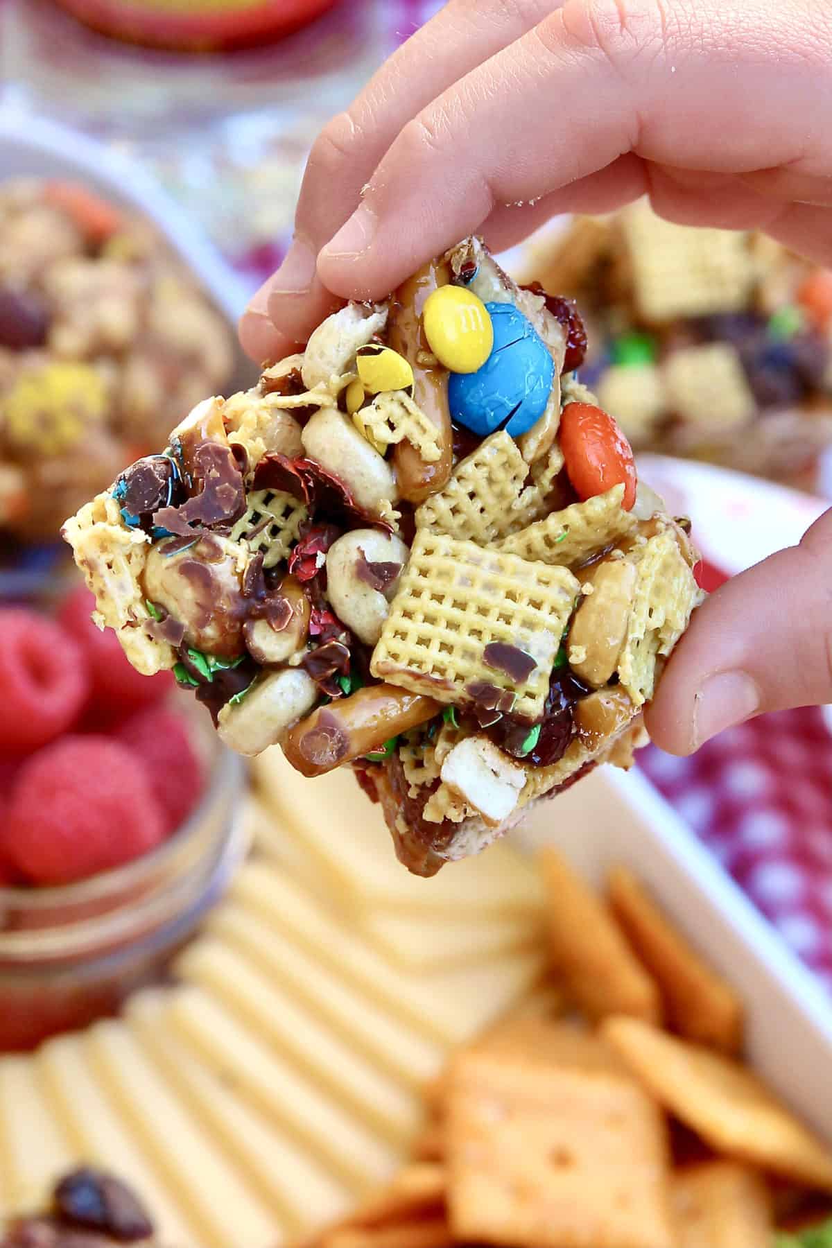 No Bake Snack Mix Bars The BakerMama