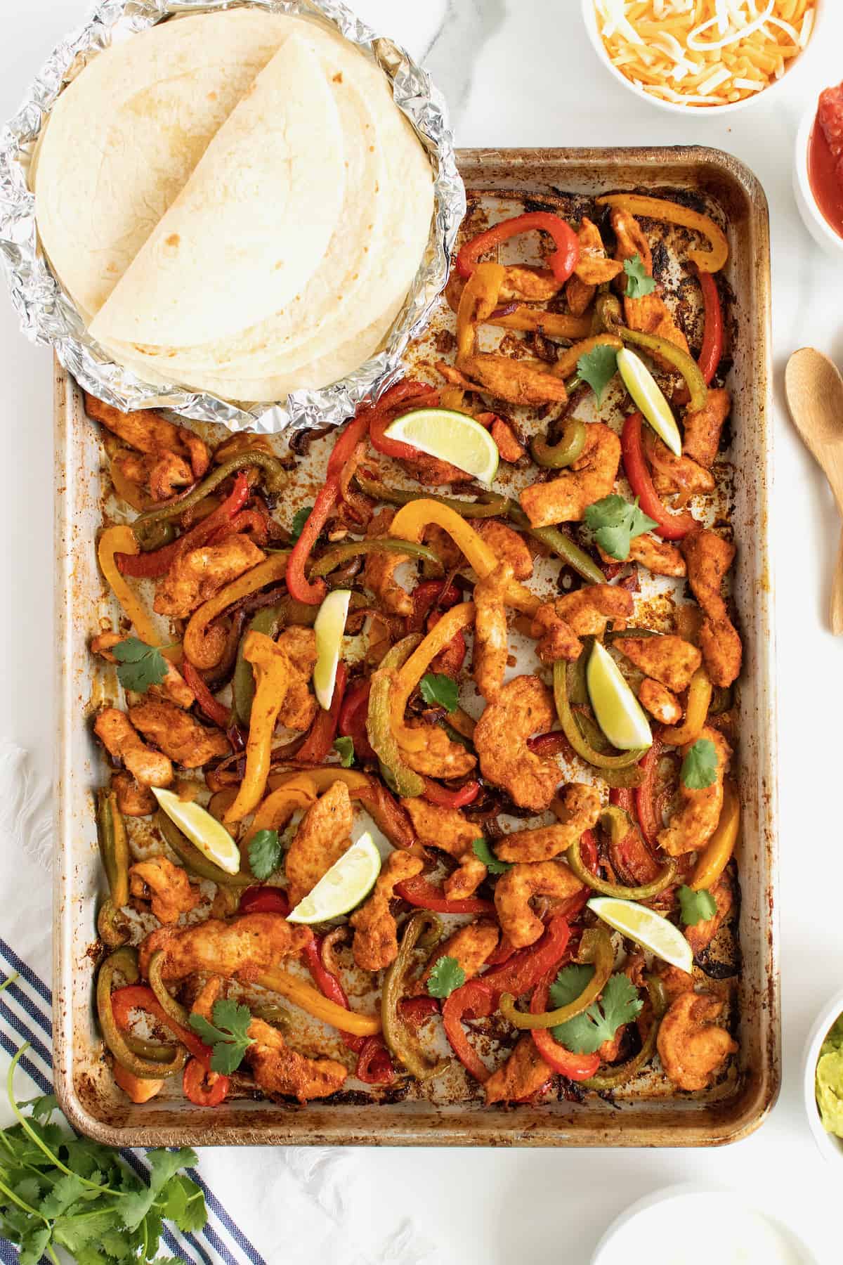 Sheet Pan Chicken Fajitas by The BakerMama