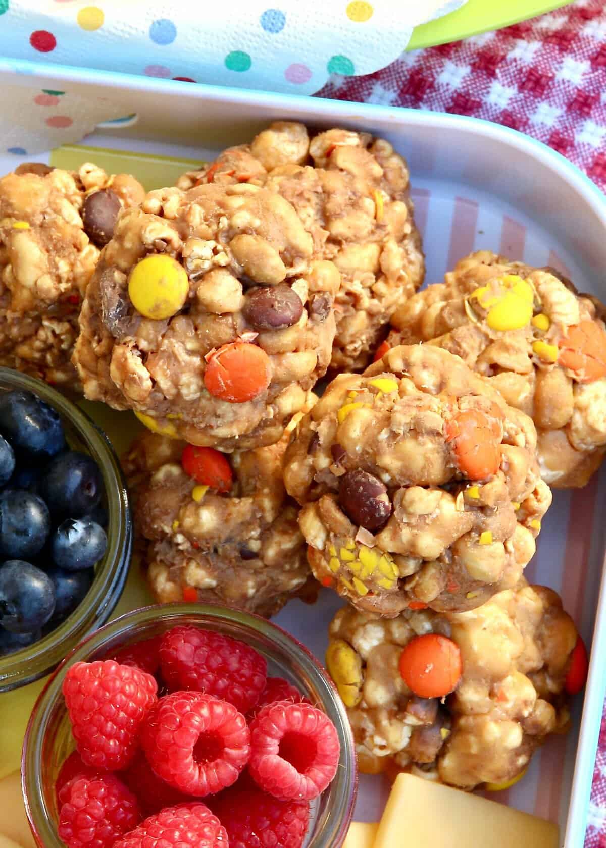 NoBake Peanut Butter Popcorn Balls The BakerMama
