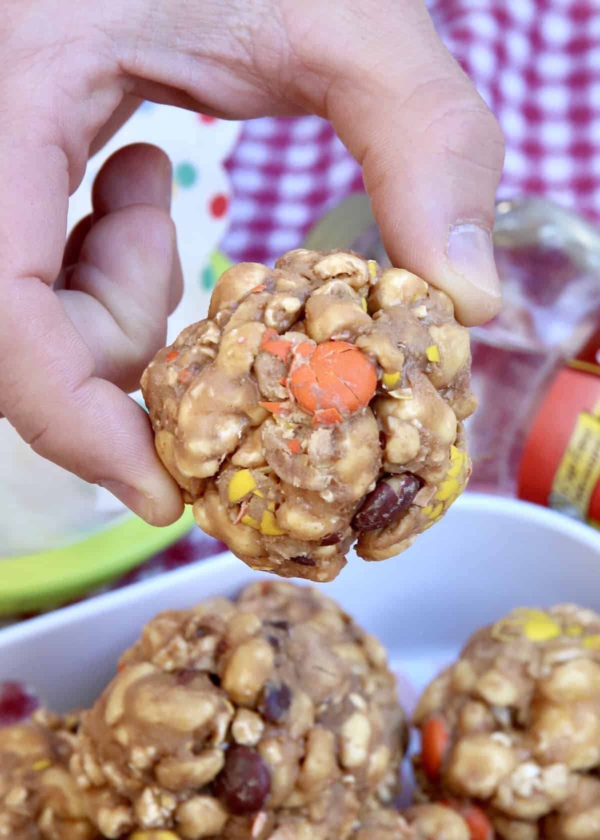 NoBake Peanut Butter Popcorn Balls The BakerMama